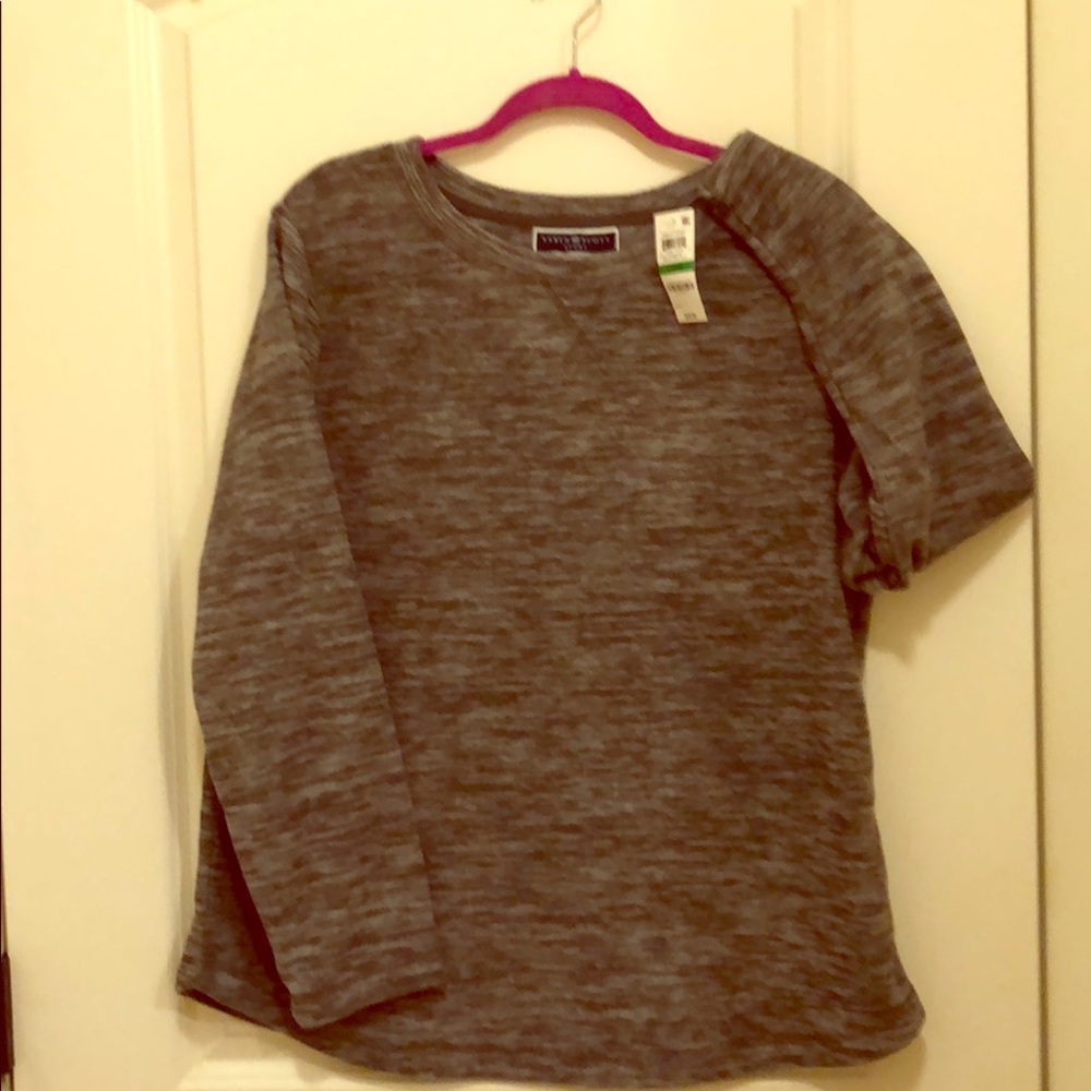 Karen Scott Sport Gray Marbled Polyester fleece